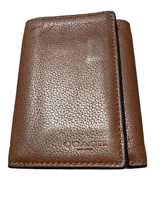 Coach Other - Coach 2018 Brown Pebbled Leather Card & Key Holder